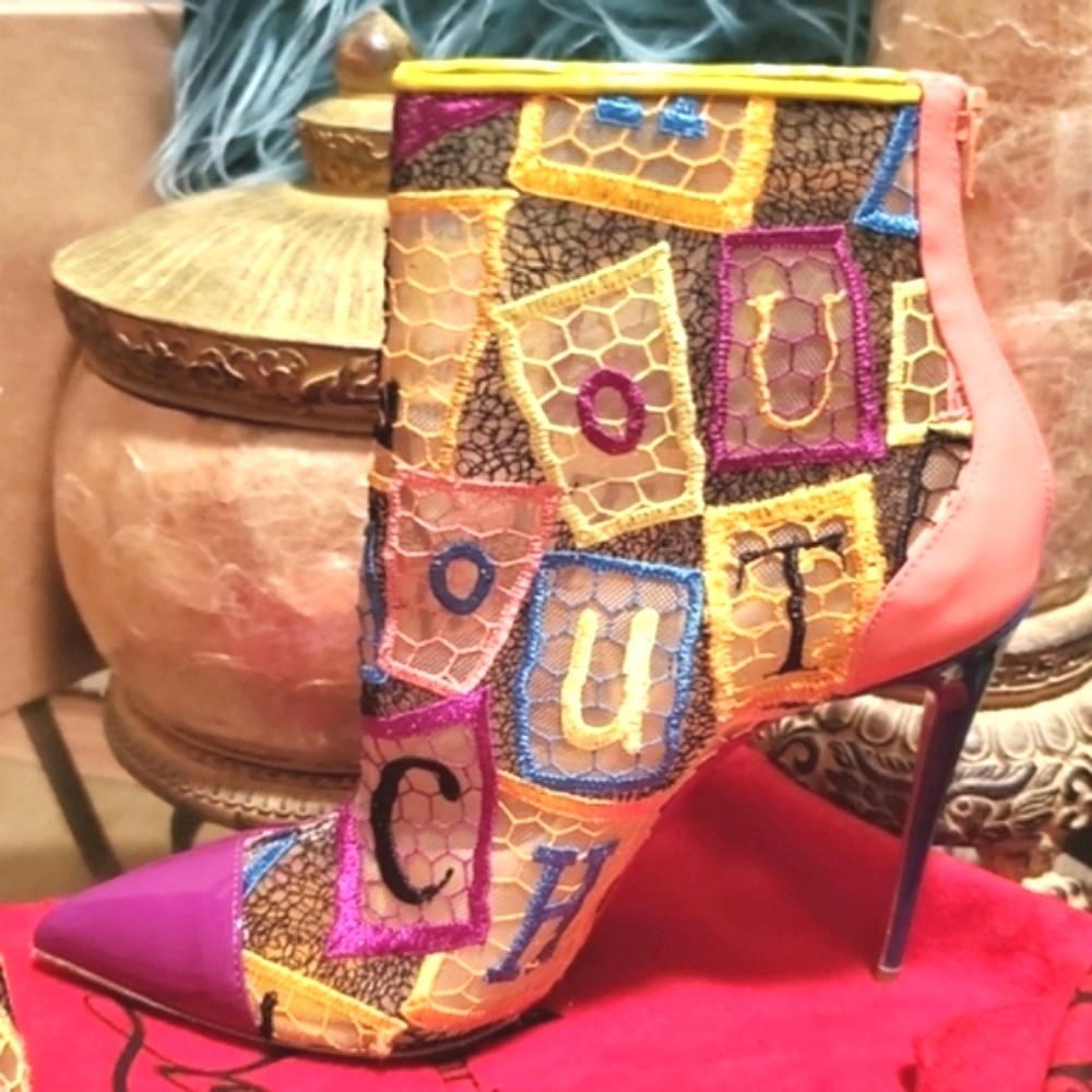✅️RARE⚜️Christian Louboutin 💜😻Gipsybootie SPC 100mm Stilettos - Picture 15 of 16